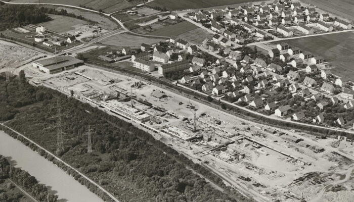 schwarz weiß Fotografie der Baustelle